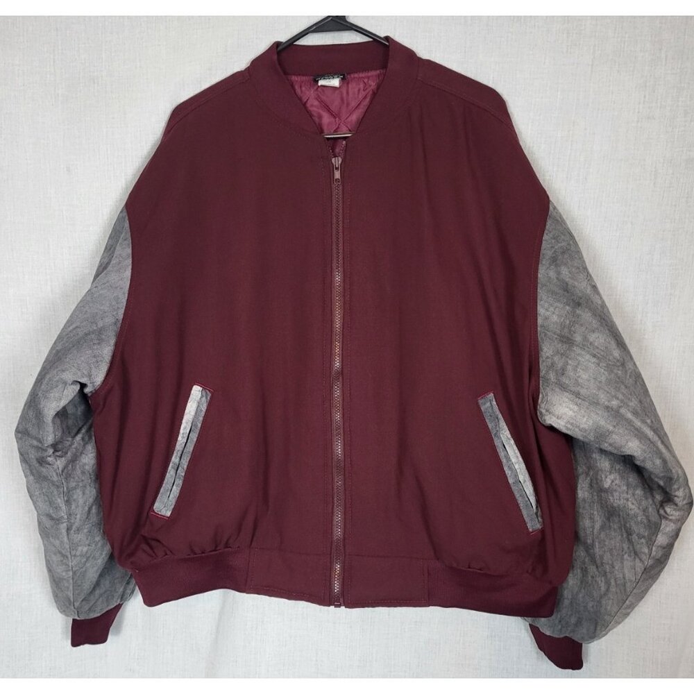 Vintage NEMESIS Varsity Bomber Jacket Men's XXL 2XL Unisex Retro 80s Quilted